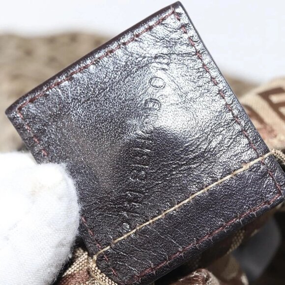 FENDI Zucchino Canvas Tote Bag Beige Silver Auth 143354 - Picture 2 of 15